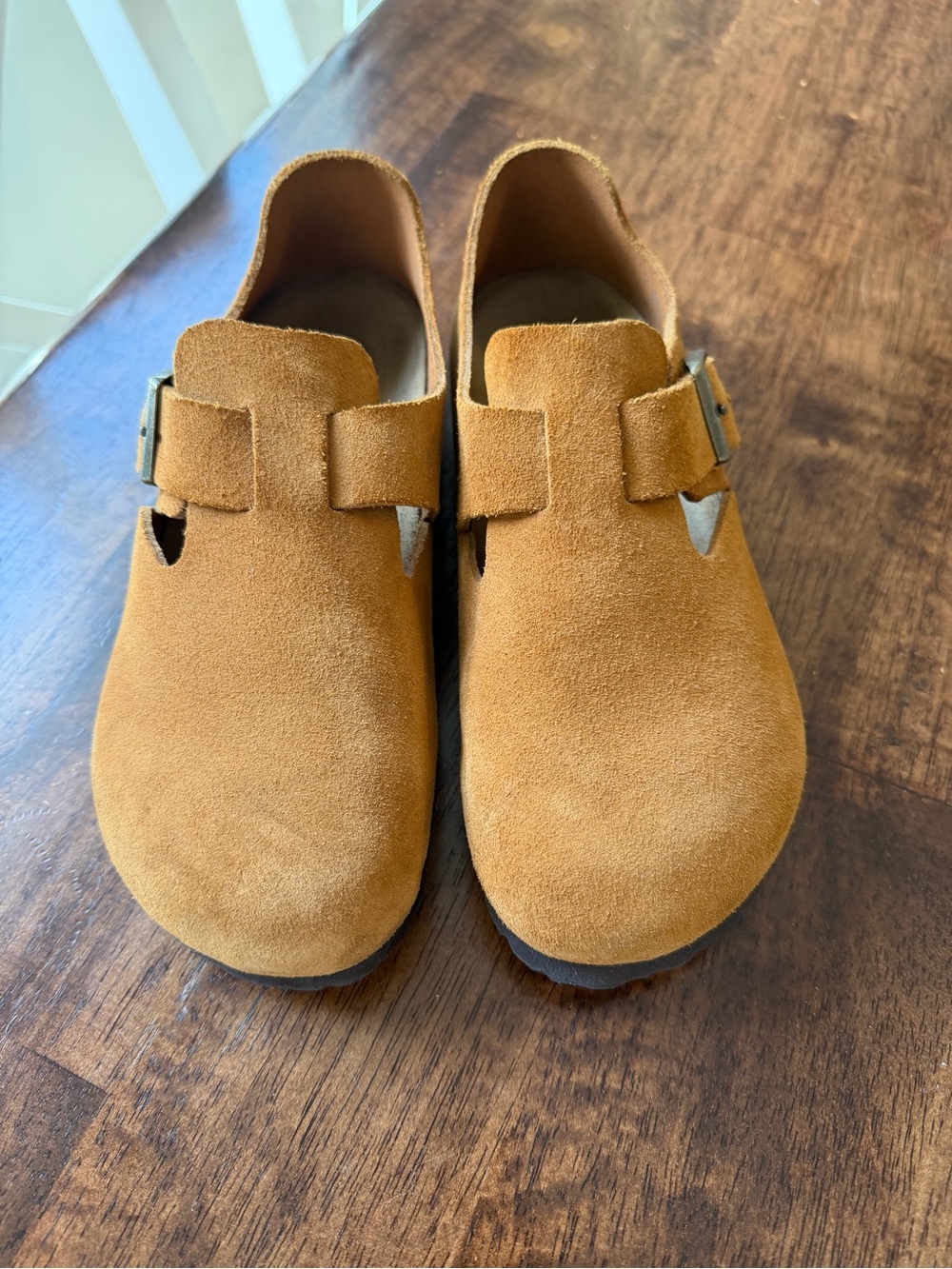 Birkenstock Suede London Clogs in Mink